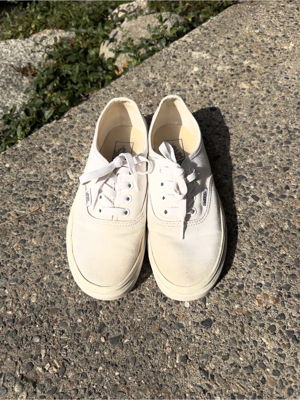 Vans Authentic All-White Canvas Lace-Up Sneakers